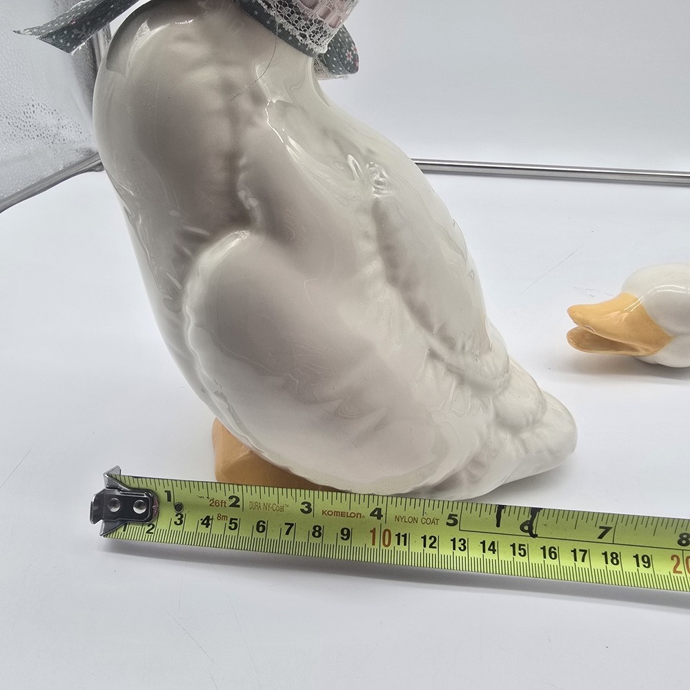 Vtg 1987 Ceramic White Duck Ceramic Geese Goose Figurines Cottage Core Lot Of 2 - Picture 15 of 16